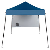 HAOYYE 7.88*7.88*7.22ft Portable Outdoor Folding Canopy Tent with Backpack Storage Bag, One Sidewall Net Pocket, UV Protection Waterproof Oxford Cloth Shade, Lightweight Pop-Up Gazebo for Beach Camping Patio